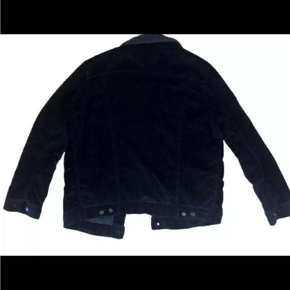 Levi's Black Corduroy Sherpa Lined Trucker Jacket Mens XL - Picture 6 of 12